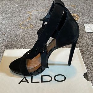Worn once. Tall Heel. Aldo strappy heeled sandals